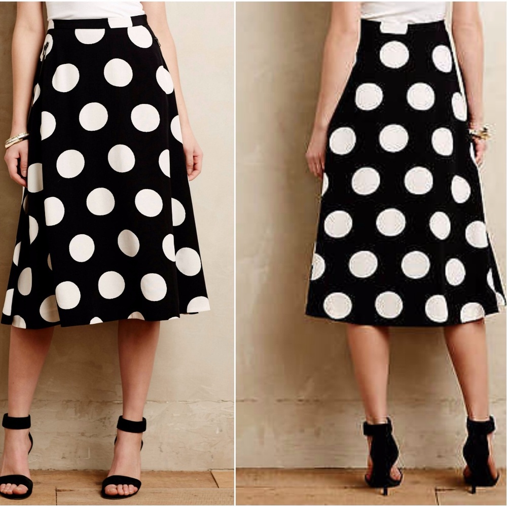 Anthropologie HD in Paris Deco Dot Midi Skirt 10